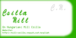 csilla mill business card